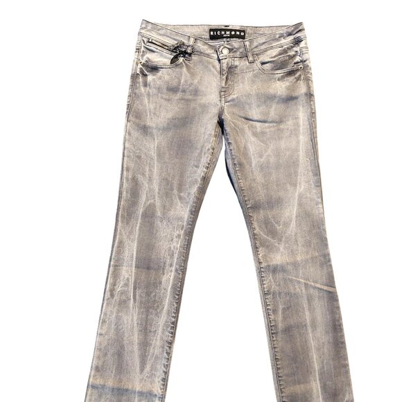 John Richmond ROCKER Straight Leg Grey Acid Wash Denim Jeans Sz 28 x 35 NWT - Picture 1 of 14